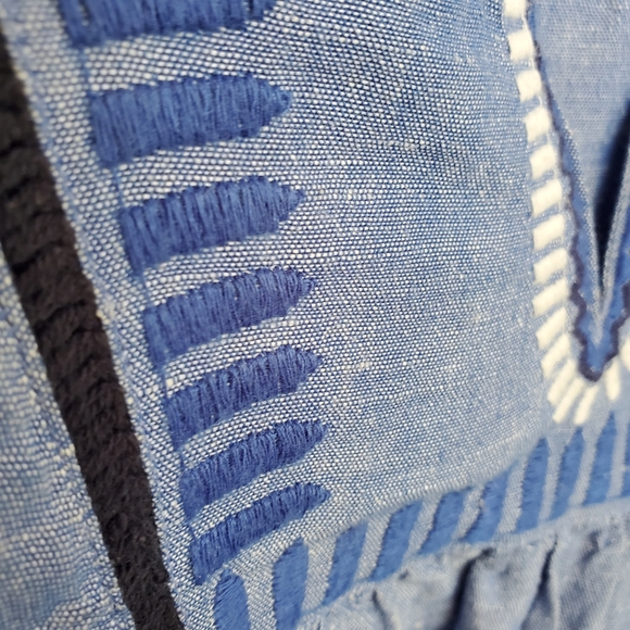 Vineyard Vines NWOT Linen Blend Embroidered Top Boho - Picture 6 of 12